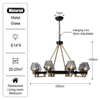 Luxe Glass Chandelier: Modern Retro Living Room Pendant Lamp Lighting Fixtures