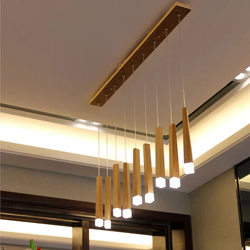 Modern Wood Chandelier Pendant for Dining Room, Living Room, Bedroom