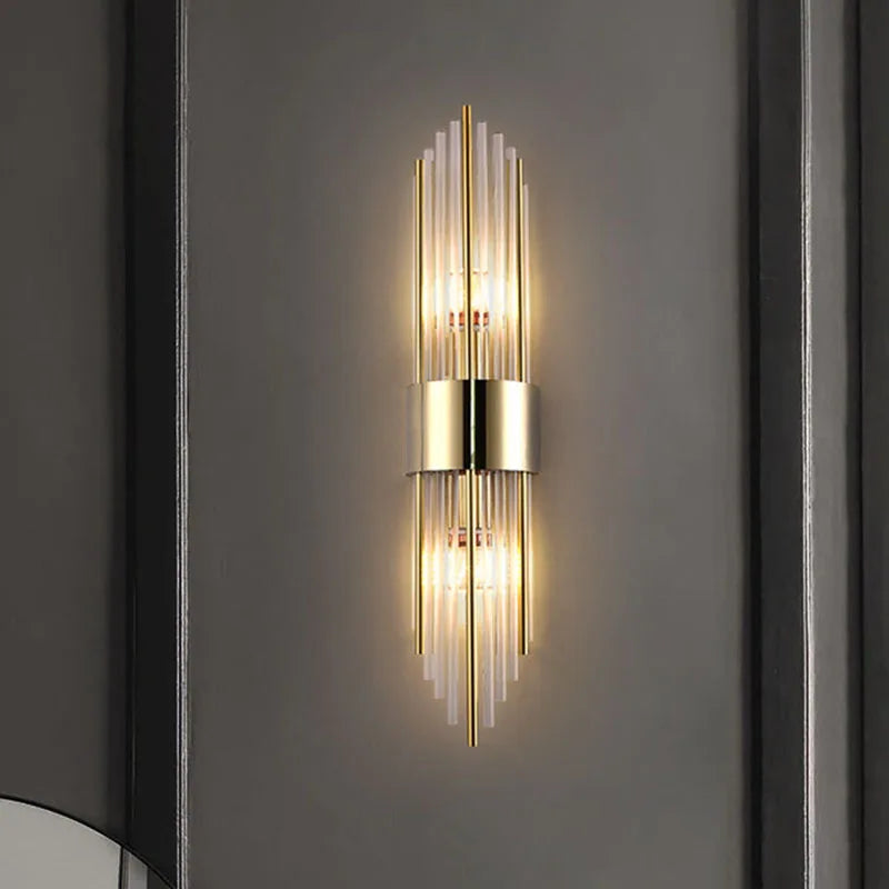 Crystal Wall Lamp: Elegant LED Indoor Lighting for Living Room, Bedroom, Hotel, and TV Background