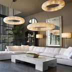 Crystal Loft Chandelier: Modern Luxury Circle Pendant Lamp for Living Room Lighting