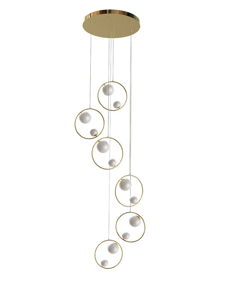 Modern Loft Chandelier Staircase Pendant Light Fixture - Designer Suspension Lustre