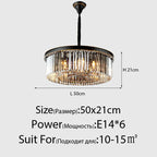 Crystal Ceiling Chandelier: Modern Vintage Hanging Light for Living Dining Room