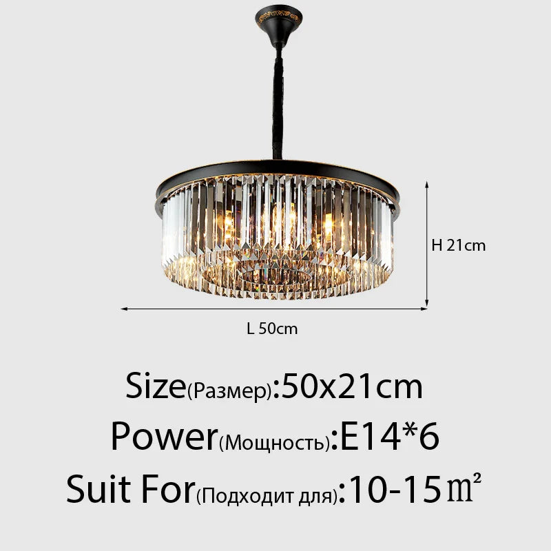 Crystal Ceiling Chandelier: Modern Vintage Hanging Light for Living Dining Room