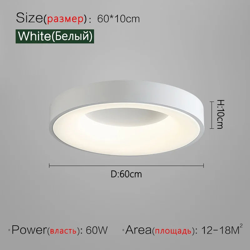 Modern Round Bedroom Lamp, Nordic Minimalist Ceiling Light for Dining Room 2023
