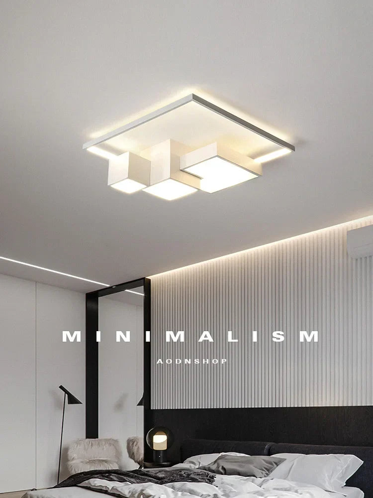 Nordic Square Ceiling Lamp Modern Minimalist Bedroom Lighting
