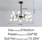 Branch Shape Firefly Ceiling Chandelier G4 Led Lighting Indoor Hanging Lamp