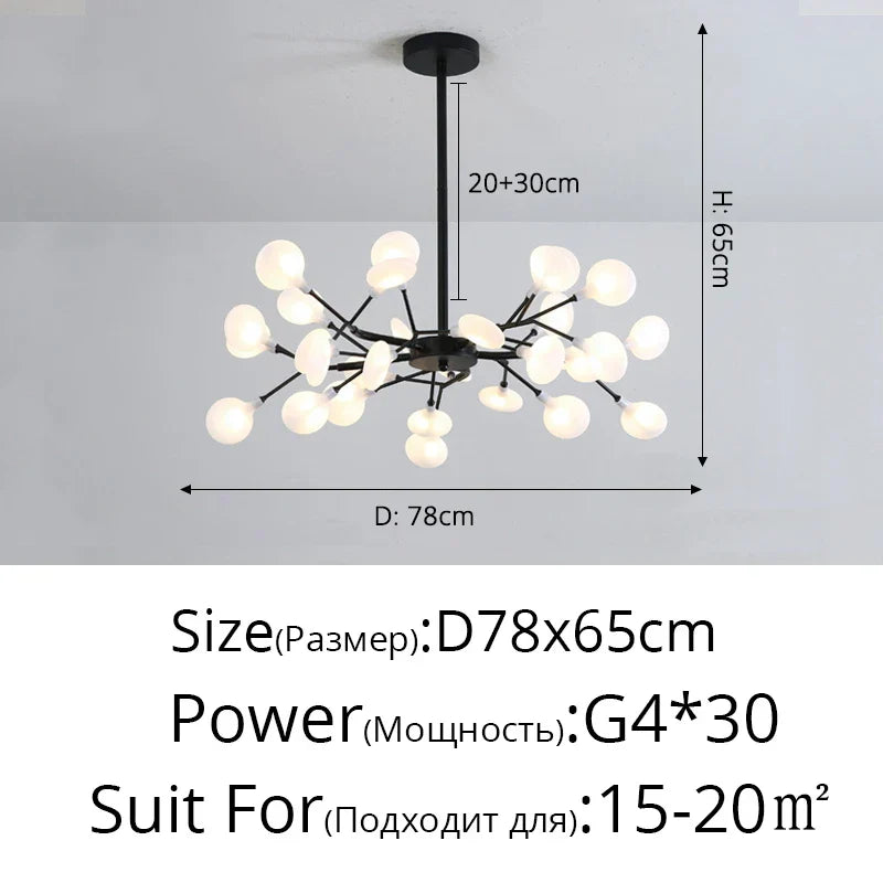 Branch Shape Firefly Ceiling Chandelier G4 Led Lighting Indoor Hanging Lamp