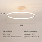 Modern Round LED Ceiling Chandelier Aluminum Dimmable Bedroom Light