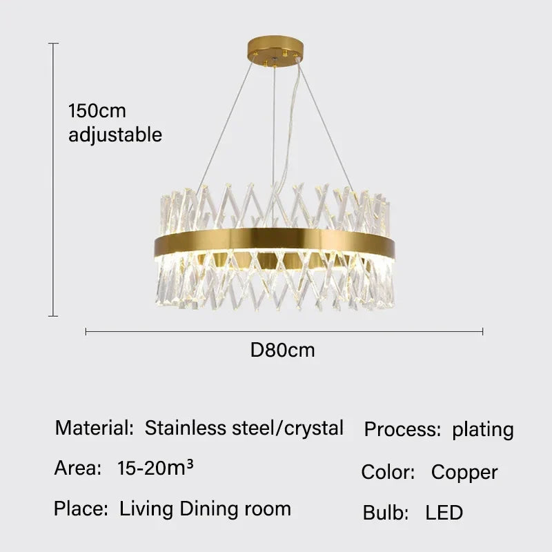 Luxury Crystal LED Pendant Lights by - Elegant Home Lighting Chandelier Fixture