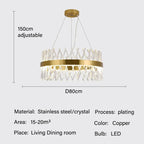 Modern Luxury Crystal LED Pendant Chandelier for Home Living Dining Room Lighting