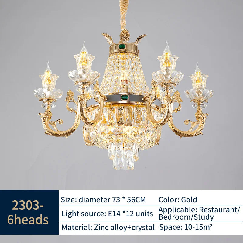 Elegant Duplex Crystal Chandelier for Villa Living Room & Hotel Lobby