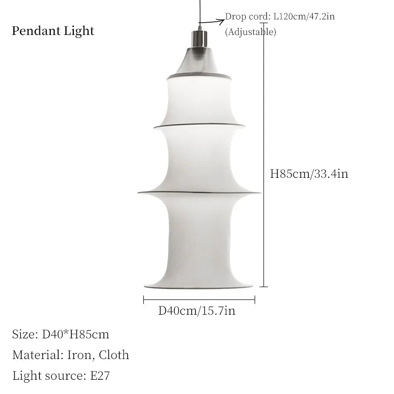 Wabi Sabi Cloth Ceiling Lamp: Japan-inspired Pendant Light for Stylish Home Decor