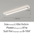 LED Chandelier Lights Remote Dimming Black White Modern Long Living Room Bedroom Hall Lamps