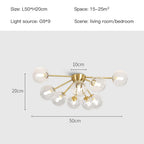 Glass Ball LED Ceiling Chandelier for Modern Living Room and Bedroom Lighting