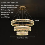 Modern Crystal LED Chandelier for Living Dining Room Decor