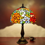 Dragonflys Tiffany Stained Glass Table Lamp Vintage Bedroom Desk Light