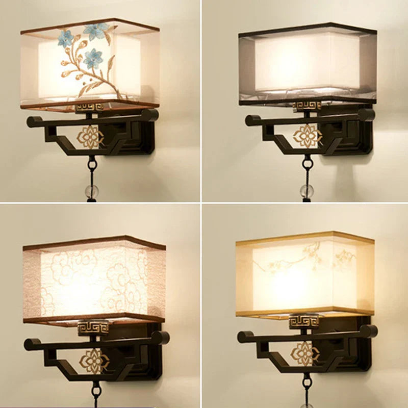 Elegant Fabric Wall Lamp for Living Room Bedroom, Modern LED Lighting Fixtures