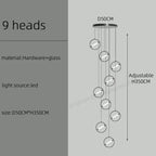 Modern LED Chandelier Ring Light Lamp Suspension Staircase Lighting