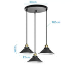 Retro Industrial Pendant Ceiling Lamp E27 LED Chandelier Loft Light for Home Living Room