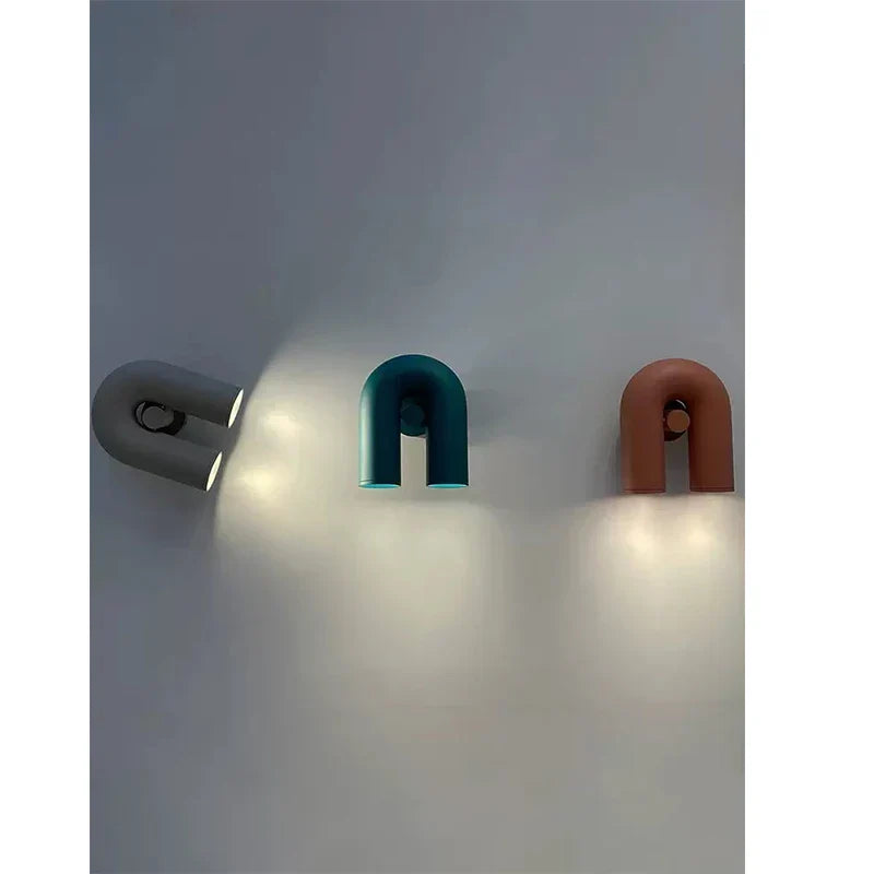 U-Shaped Adjustable Wall Lamp for Bedroom, Staircase, and Balcony