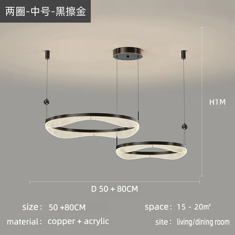 LED Ring Pendant Chandelier for Living Room Bedroom and Dining Room
