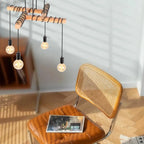 Vintage Industrial Black 4-Head Ceiling Light Fixture for Kitchen, Balcony, Living Room