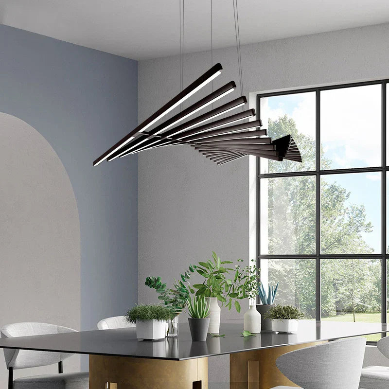 Modern Nordic Fishbone Chandelier for Living Room, Restaurant, and Office