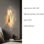 Crystal LED Wall Sconce - Golden Bedroom Bathroom Living Room Mirror Decorluxury Wall Lamp