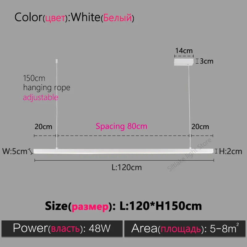 Modern Minimalist Nordic Chandelier Strip Lamps for Dining Room, Bar Table, and More