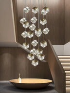 Crystal Modern Chandelier for Living Room Luxury Loft LED Lighting Staircase Chandelier