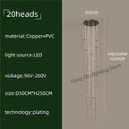 Copper Square Pendant Chandelier with LED Lighting