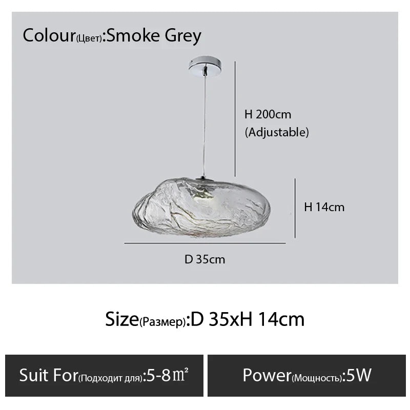 Glass Cloud Chandelier LED Pendant Lamp for Villa Staircase & Hotel