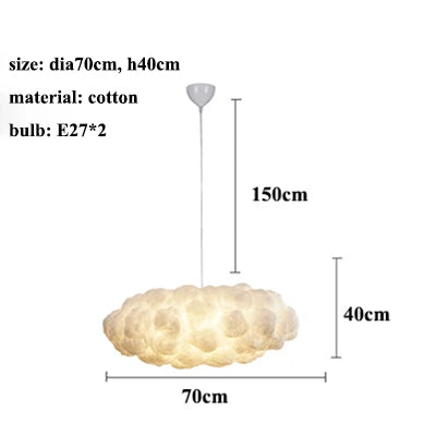 LED Cloud Chandelier: Floating Cotton Cloud Pendant Lamp for Nursery, Living Room, Kids Room