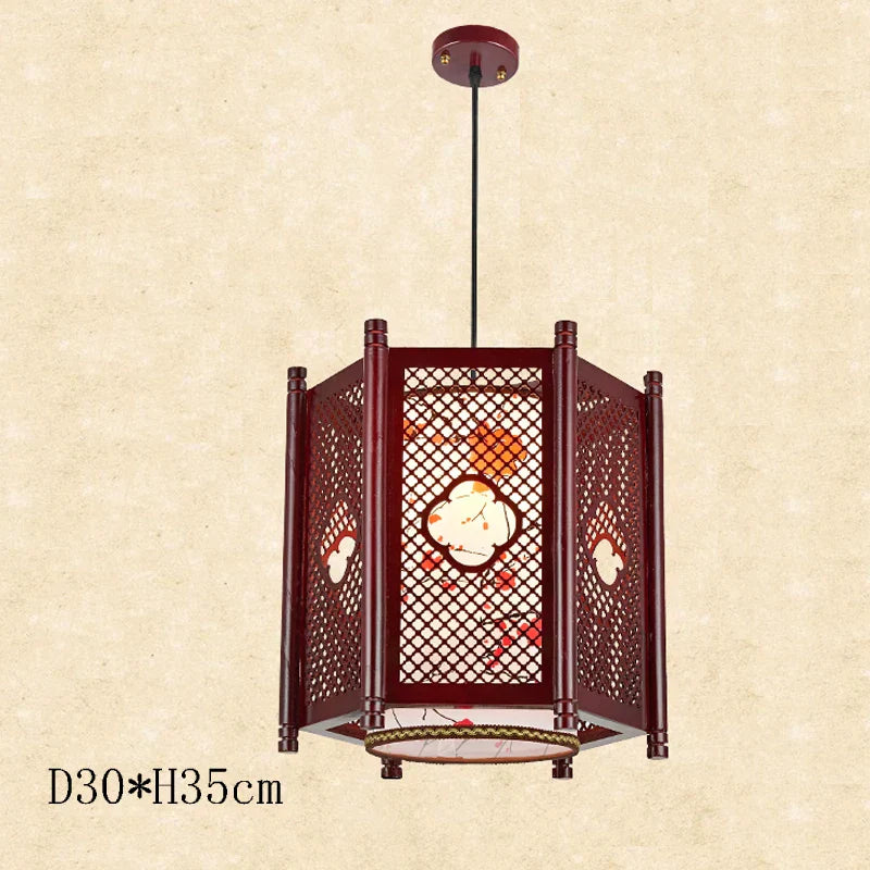 Antique Wood Pendant Lights for Dining Room, LED Living Room Decor Lighting Fixtures