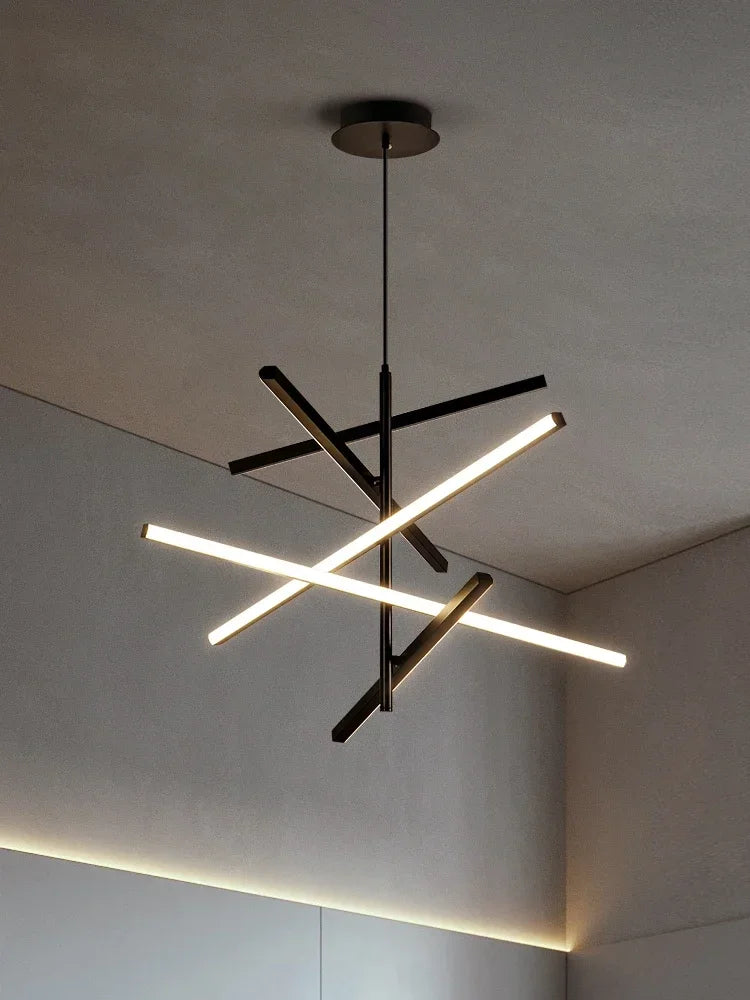 Modern Nordic Stripes LED Pendant Chandelier for Living, Dining, Bedroom & Loft