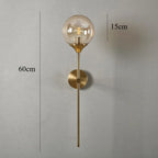 Gold Glass Ball Wall Lamp for Living Room Decor