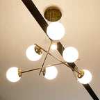 French Glass Ball Chandelier Vintage LED Ceiling Pendant Light