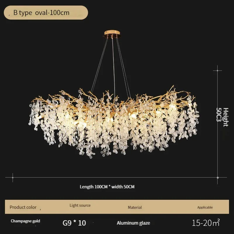 Crystal LED Chandelier: Luxury Pendant Lamp for Home Decor