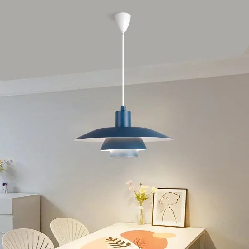 Metal Umbrellas LED Pendant Light: Modern Gradient Colourful UFO Design