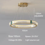 Luxury Golden Crystal Round Ceiling Chandelier with Remote Control LED Light