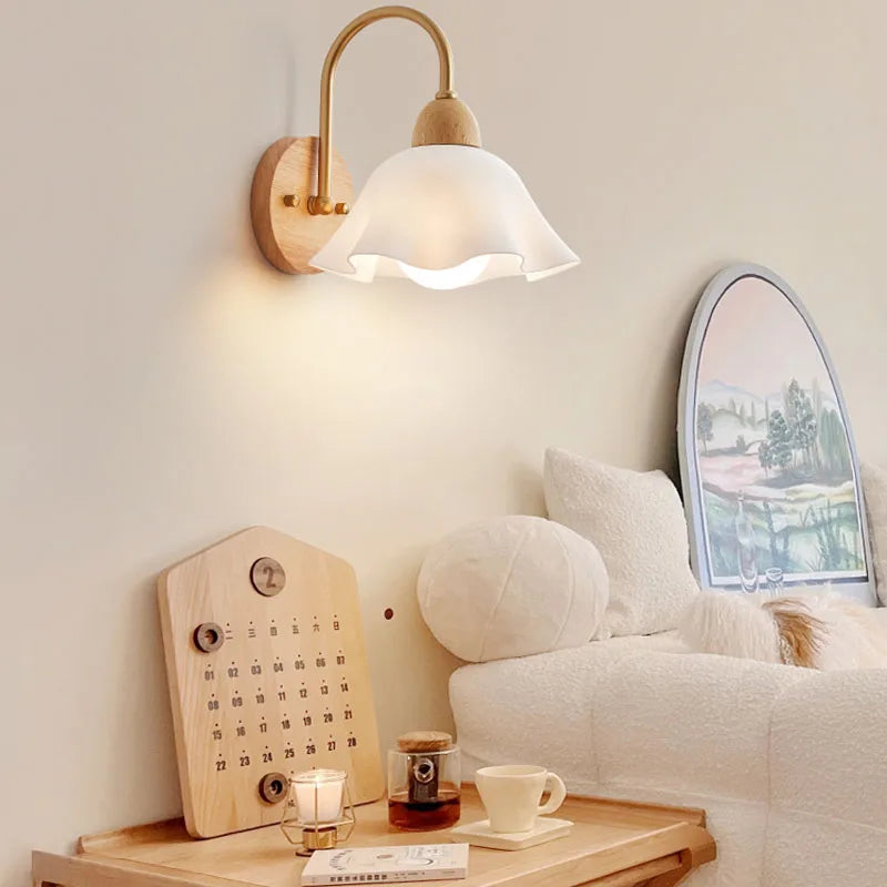 Wood Wall Lamp: Nordic Japanese LED Sconce for Bedroom & Living Room, Vintage Home Decor