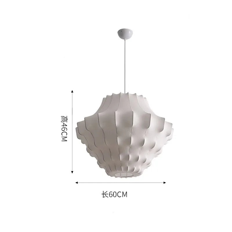 Viscontea Silk Pendant Light: Designer Italian Lamp for Living Room, Bedroom, Kitchen & Dining