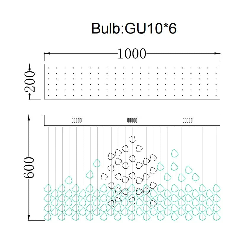 Stone Crystal LED Chandelier: Modern Luxury Lighting Fixture for Living Room Decor