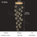 Modern Ring Chandelier for Living Room, Dining Room, Bedroom - Villa Attic Lighting