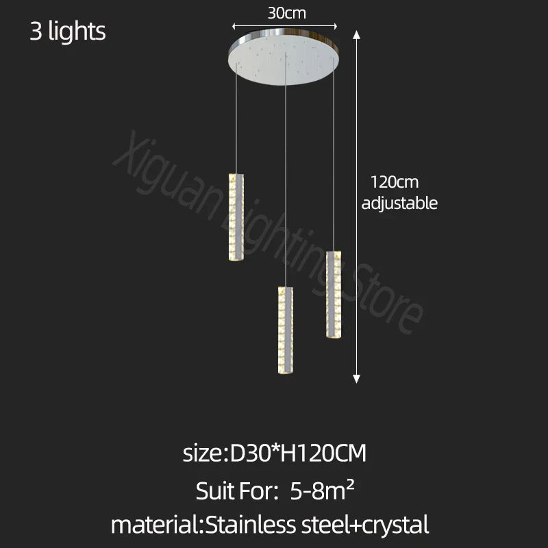 Modern Crystal Chandelier: Luxury Lighting for Living Room, Dining, Cafe, Staircase