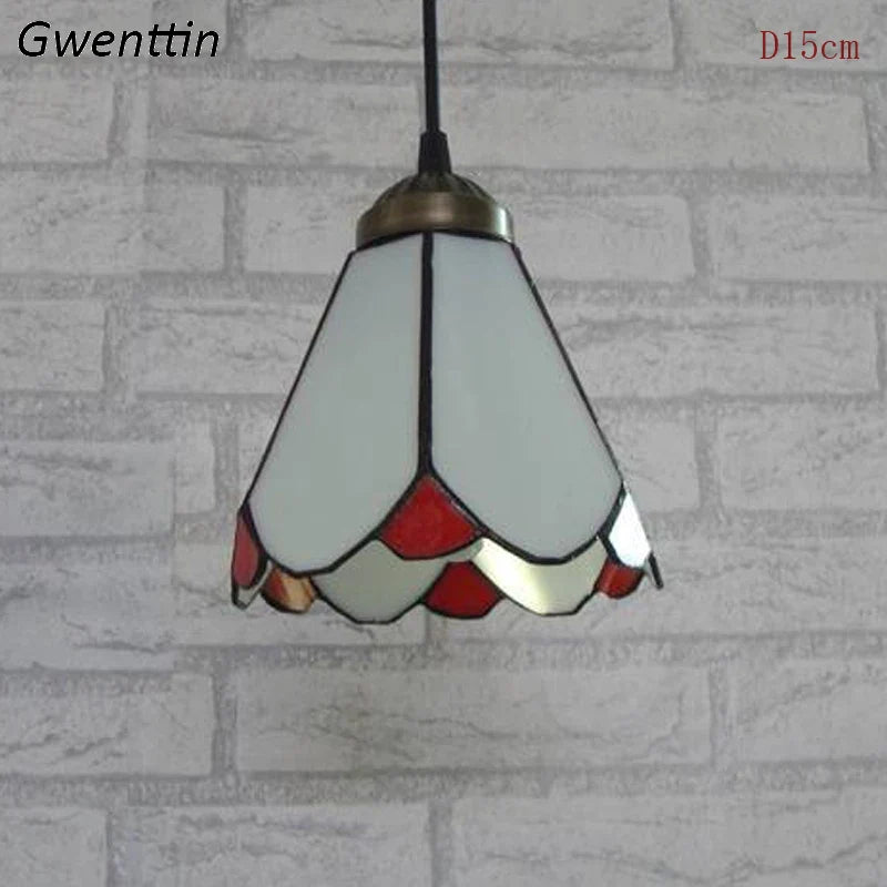 Tiffany Style Pendant Light for Dining Room Tiffany Mediterranean Hanging Lamp for Bedroom by Afralia™