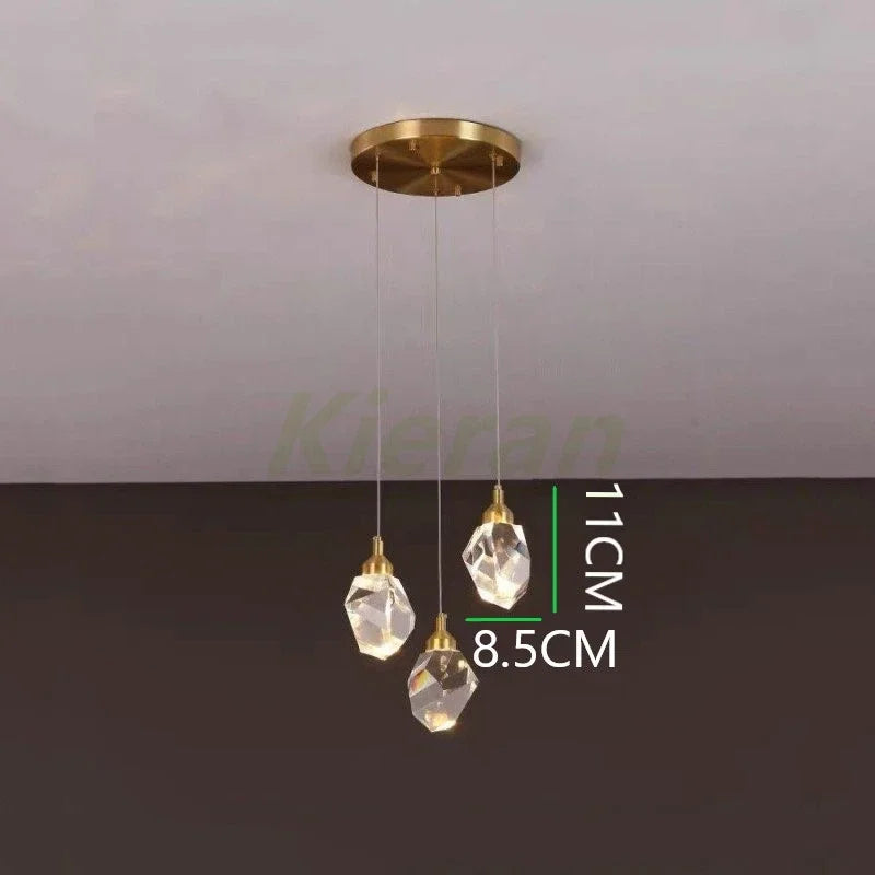 Nordic Crystal LED Pendant Light for Modern Living Room Decor