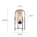 Nordic Glass LED Floor Table Lamp for Home Hotel Bedroom Lighting