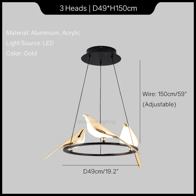 Modren Style Magpie Bird Chandelier Pendant Light for Children's Room