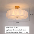 Stylish Glass Ceiling Chandelier for Modern Living Room and Bedroom Lighting